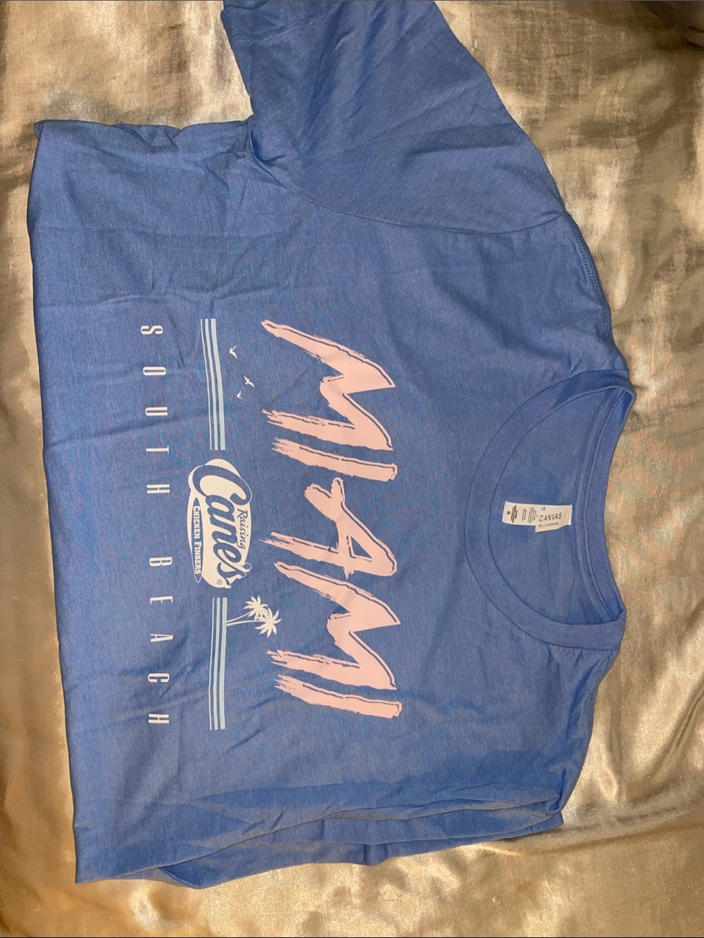 Raising Cane’s Light Blue Men’s XL Tee. Miami. South beach. Chicken tenders